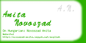 anita novoszad business card